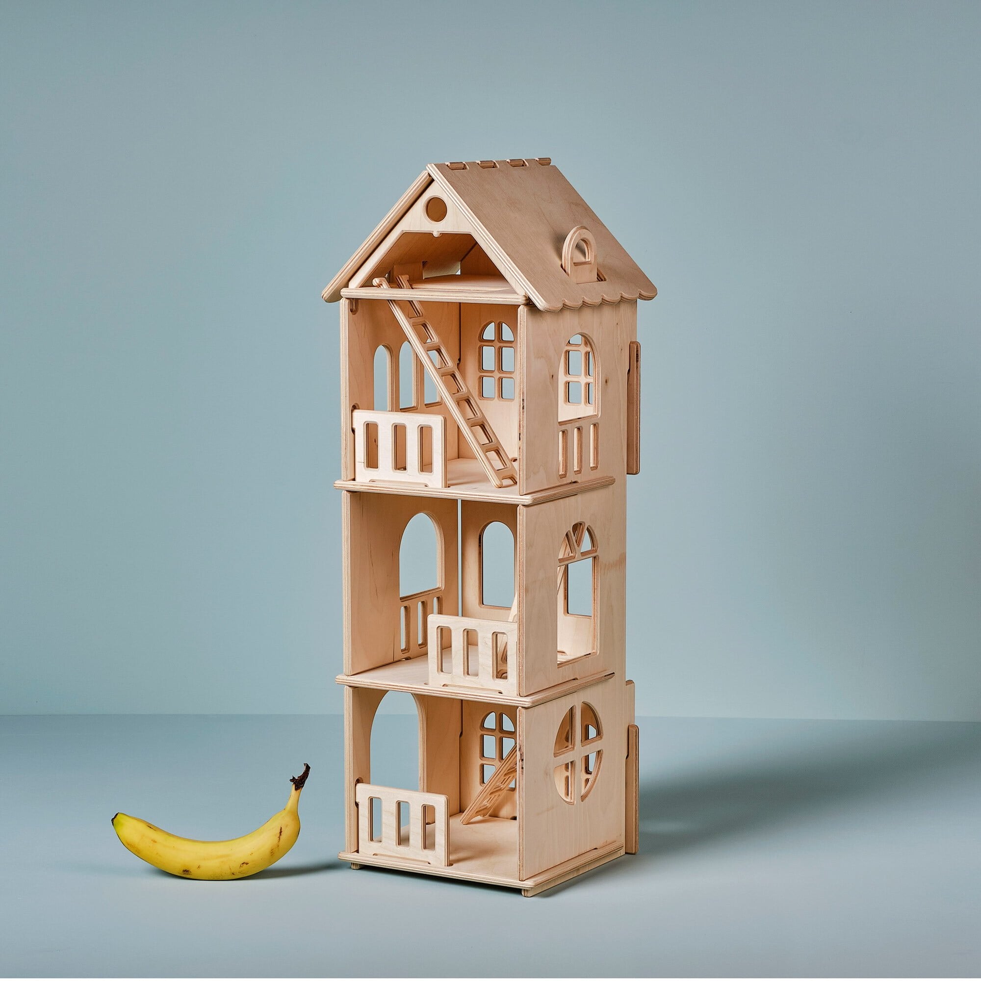 Miniatuurmeubels, Trap op Schaal 1/12 met Trap van Berkenmateriaal Om aan de Muur Te Hangen met een Hoogte van 22-25 Cm/8,7-9,8 Inch (rechter armleuning Miniatuurmeubels, Trap op Schaal 1/12 met Trap van Berkenmateriaal Om aan de Muur Te Hangen met een Hoogte van 22-25 Cm/8,7-9,8 Inch (rechter armleuning